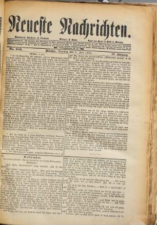 Neueste Nachrichten. 1879, 1879 = Jg. 32, 7 - 9