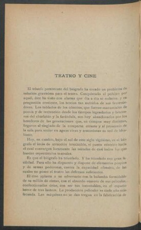 Teatro y cine