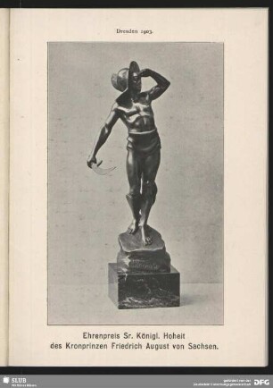 Ehrenpreis Sr. Königl. Hoheit des Kronprinzen Friedrich August von Sachsen