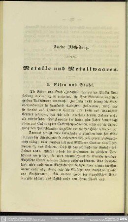 Zweite Abtheilung. Metalle und Metallwaaren