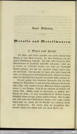 Zweite Abtheilung. Metalle und Metallwaaren