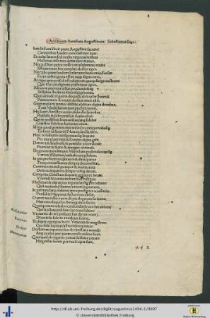 Ad Divum Aurelium Augustinum Sebastianus Brant