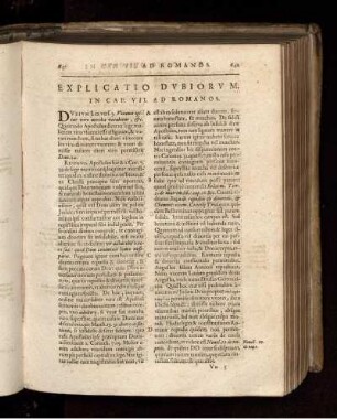 Explicatio Dubiorum. In Cap.VII. Ad Romanos