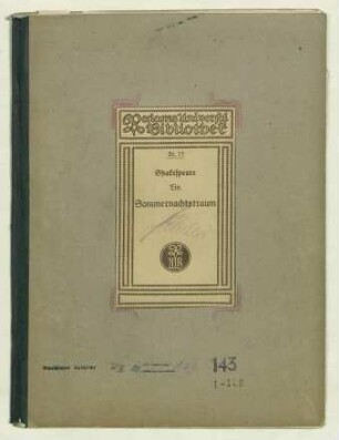 Shakespeare, William: Ein Sommernachtstraum