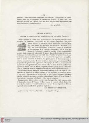 6: Pierre gravée : trouvée a Constantine et représentant le Panthéon d'Agrippa