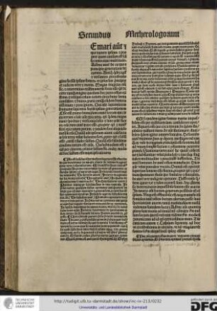 Iste est secundus tractatus liber metherologorum Arestotelis in quo determinat de natura maris, de ventis, de agitatione terre et choruscatione.