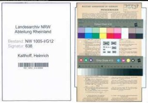 Entnazifizierung Heinrich Kalthoff , geb. 01.08.1898 (Baeckermeister)