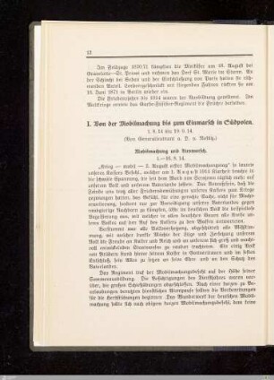 Mobilmachung und Ausmarsch