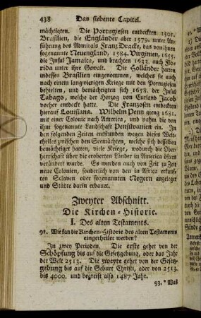 Zweyter Abschnitt. Die Kirchen-Historie.