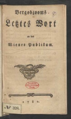 Bergobzooms Letztes Wort an das Wiener Publikum