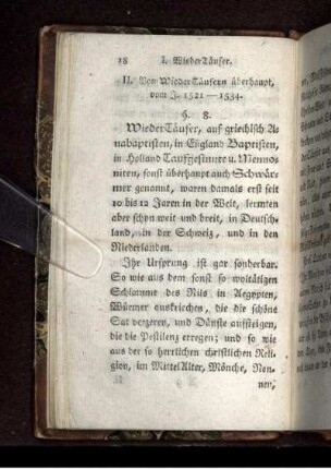II. Von WiederTäufern überhaupt, vom J. 1521 - 1534