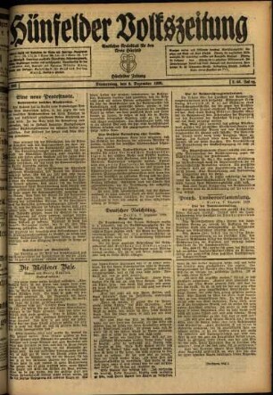 Ausgabe vom Donnerstag, den 09. Dezember 1920.