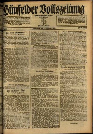 Ausgabe vom Donnerstag, den 09. Dezember 1920.