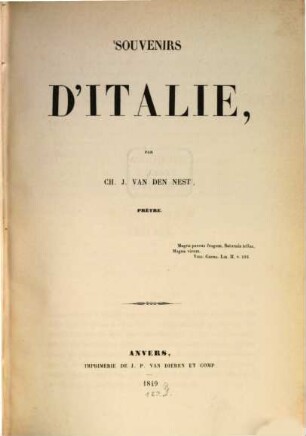 Souvenirs d'Italie