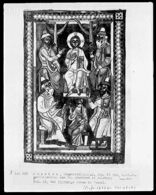 Perikopenbuch aus dem Benediktinerinnenkloster Sankt Erentrud auf dem Nonnberg — Der zwölfjährige Jesus im Tempel, Folio 19recto