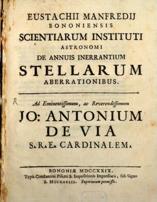 De annuis inerrantium Stellarum aberationibus
