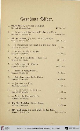 Gerahmte Bilder (Nr. 1-283)