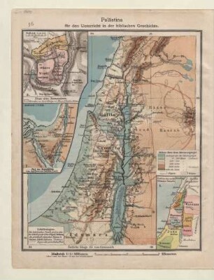 Palästina für den Unterricht in der biblischen Geschichte, Das alte Jerusalem, Zug der Israeliten von Ägypten ins Gelobte Land, Gebiete der zwölf Stämme Israels