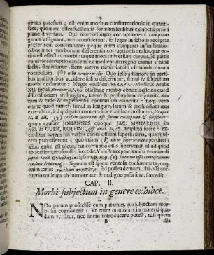 Cap. II. Morbi subjectum in genere exhibet.