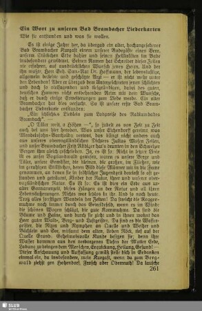 Ein Wort zu unseren Bad Brambacher Liederkarten