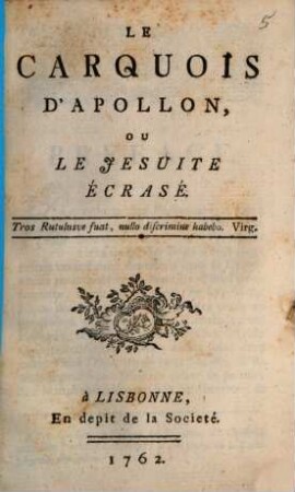 Le Carquois d'Apollon, ou Le Jesuite Écrasé