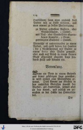 Verrenkung.