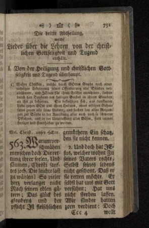 I. Von der Heiligung und christlichen Gottseligkeit und Tugend überhaupt.