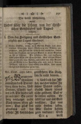 I. Von der Heiligung und christlichen Gottseligkeit und Tugend überhaupt.