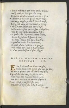 Del Triompho Damore Capitol III.