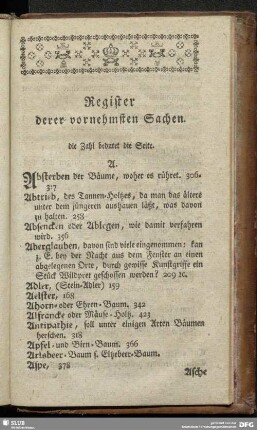 Register der vornehmsten Sachen