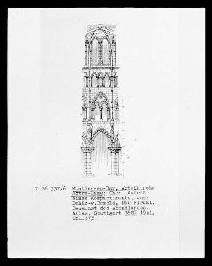 Chor der ehemalige Klosterkirche von Montier-en-Der: Aufriss eines Kompartiments