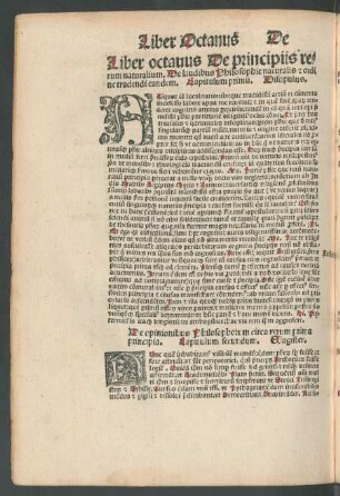 Liber Octavus De principiis rerum naturalium. ...