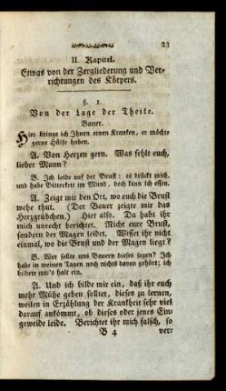 II. Kapitel. Etwas von der Zergliederung und Verrichtung des Körpers