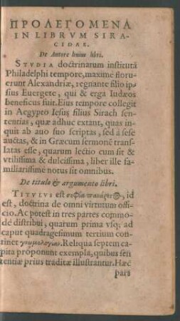 Prolegomena In Librum Siracidae.