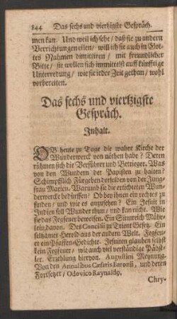 Das sechs und viertzigste - funfftzigste Gespräch.