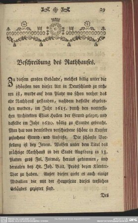 Beschreibung des Rathhauses