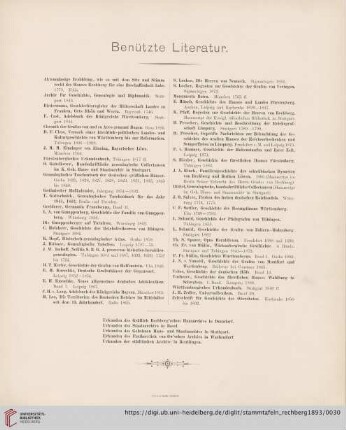 Benützte Literatur