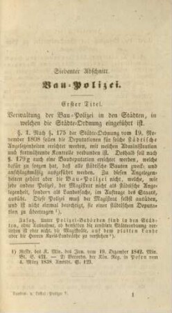 Siebenter Abschnitt. Bau-Polizei