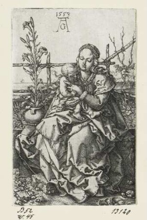 Maria mit Kind auf der Rasenbank