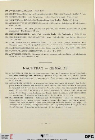 Nachtrag – Gemälde (Nr. 391-395)