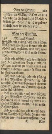 Von der Eitelkeit