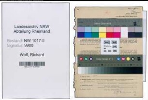 Entnazifizierung Richard Wolf , geb. 25.05.1913 (Dentist)