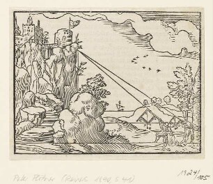 Geometrisches Messen einer Klippe, Blatt aus: Walther Hermann Ryff’s "Architektur", Nürnberg 1547