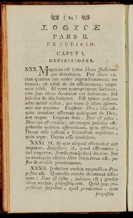 Logicæ Pars II. De judicio.