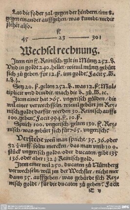 Wechselrechnung.