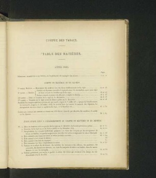Table des matières. Année 1865.