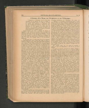 L'opinion d'un Russe sur l'Angleterre et sur l'Allemagne.