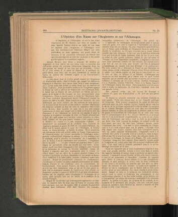 L'opinion d'un Russe sur l'Angleterre et sur l'Allemagne.