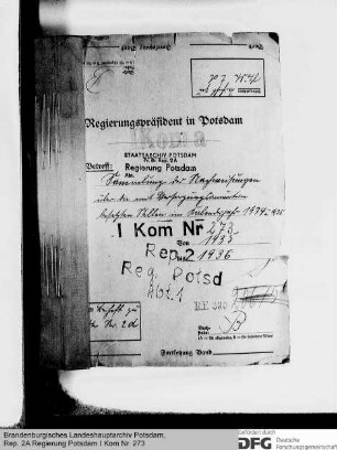 Nachweisung über die mit Versorgungsanwärtern besetzten Stellen 1934-1935