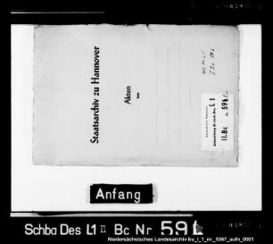 Verzeichnis der Kornzinsen des Heinrich Julius von Zerßen zu Eisbergen in den Ämtern Schaumburg, Stadthagen, Roden- berg und Lauenau